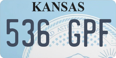 KS license plate 536GPF