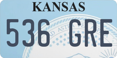 KS license plate 536GRE