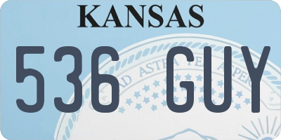 KS license plate 536GUY