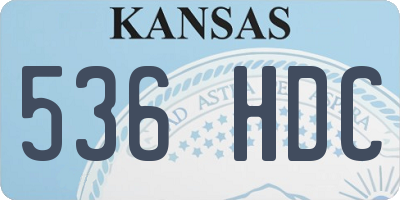 KS license plate 536HDC