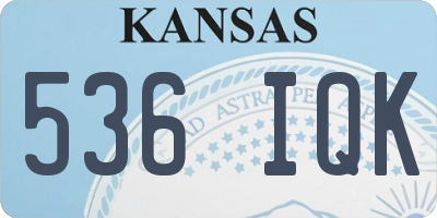 KS license plate 536IQK