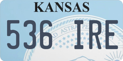 KS license plate 536IRE