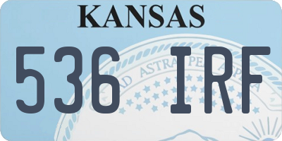 KS license plate 536IRF