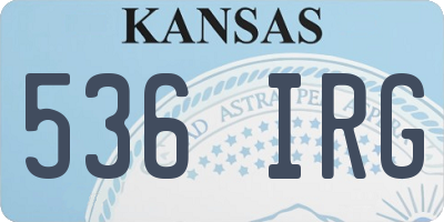 KS license plate 536IRG