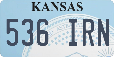 KS license plate 536IRN