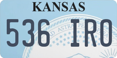 KS license plate 536IRO