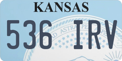 KS license plate 536IRV