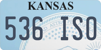 KS license plate 536ISO