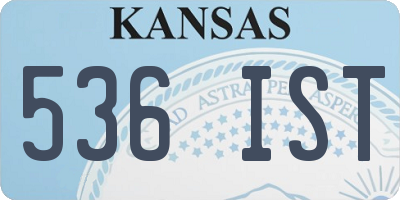 KS license plate 536IST