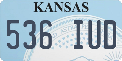 KS license plate 536IUD