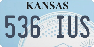 KS license plate 536IUS