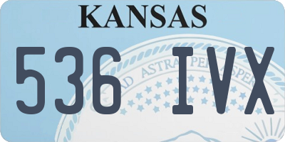 KS license plate 536IVX