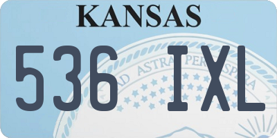 KS license plate 536IXL