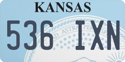 KS license plate 536IXN