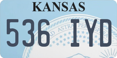 KS license plate 536IYD
