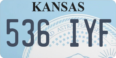 KS license plate 536IYF