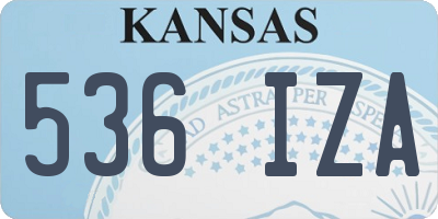 KS license plate 536IZA