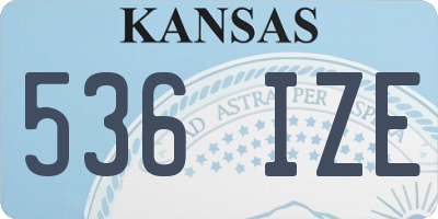 KS license plate 536IZE