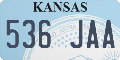 KS license plate 536JAA