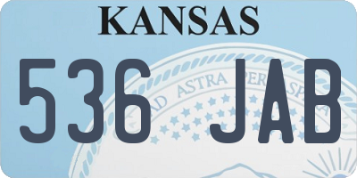 KS license plate 536JAB