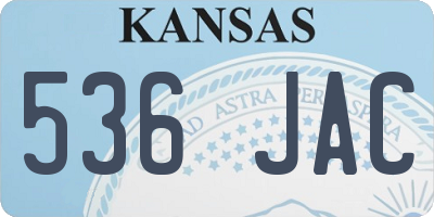 KS license plate 536JAC