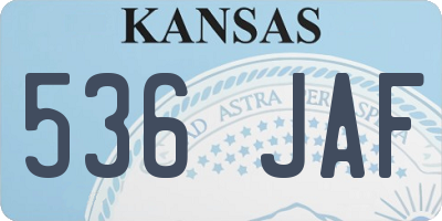 KS license plate 536JAF