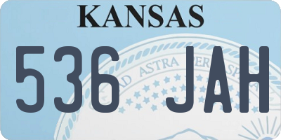 KS license plate 536JAH