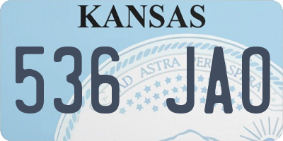 KS license plate 536JAO