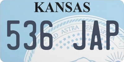 KS license plate 536JAP