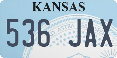 KS license plate 536JAX