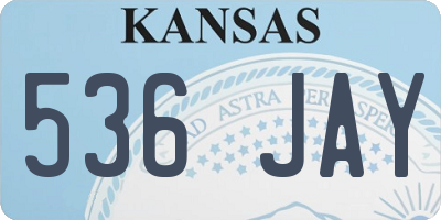 KS license plate 536JAY