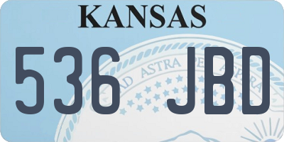 KS license plate 536JBD