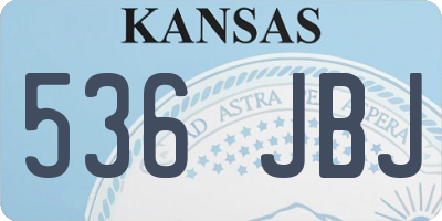 KS license plate 536JBJ