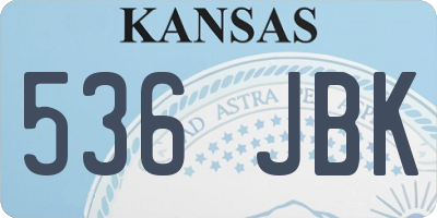 KS license plate 536JBK