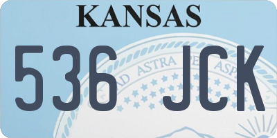 KS license plate 536JCK