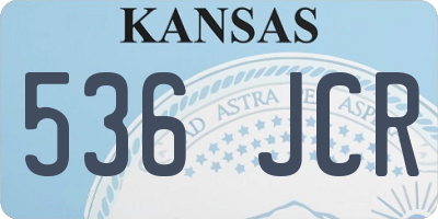 KS license plate 536JCR