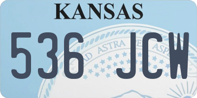 KS license plate 536JCW