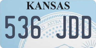 KS license plate 536JDD