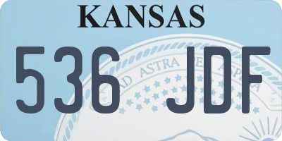 KS license plate 536JDF