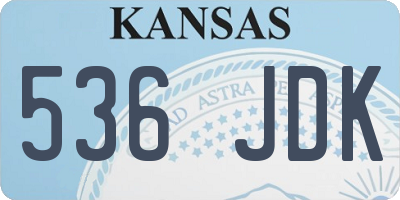 KS license plate 536JDK