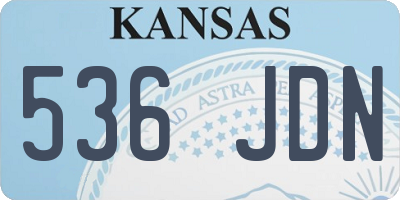 KS license plate 536JDN