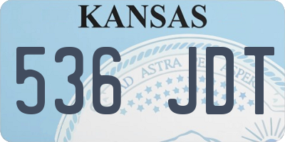 KS license plate 536JDT
