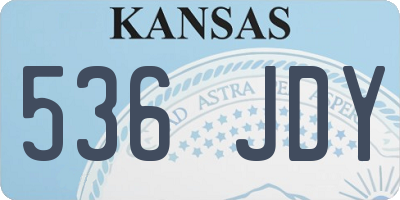 KS license plate 536JDY