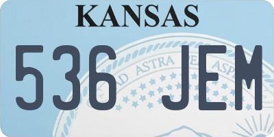 KS license plate 536JEM