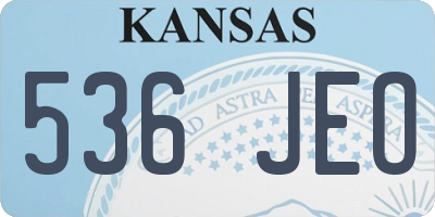 KS license plate 536JEO