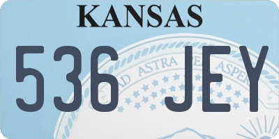 KS license plate 536JEY