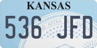 KS license plate 536JFD