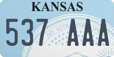KS license plate 537AAA