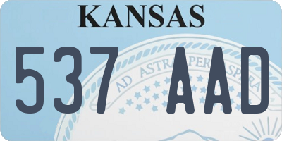 KS license plate 537AAD