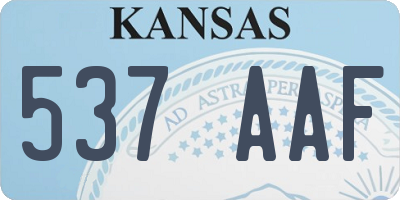 KS license plate 537AAF